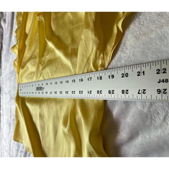 Philosophy Republic Clothing Women Yellow Satin Flutter Sleeve Blouse Medium New - Picture 6 of 10